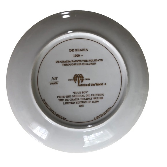 Ted DeGrazia "BLUE BOY" DEcorative/Art Plate from Original Painting 1982 Limited - Picture 2 of 9